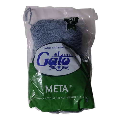 Madeja fibra acrílico El Gato Meta 50 gramos - Tejido crochet uniforme