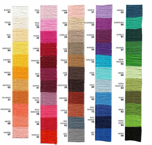 Hilaza La Abuelita 5 Madejas de 50 gramos del mismo color